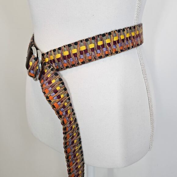 Eddie Bauer Rainbow Woven Retro‎ Multicolor Braided Belt - Picture 2 of 9